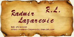 Radmir Lazarević vizit kartica